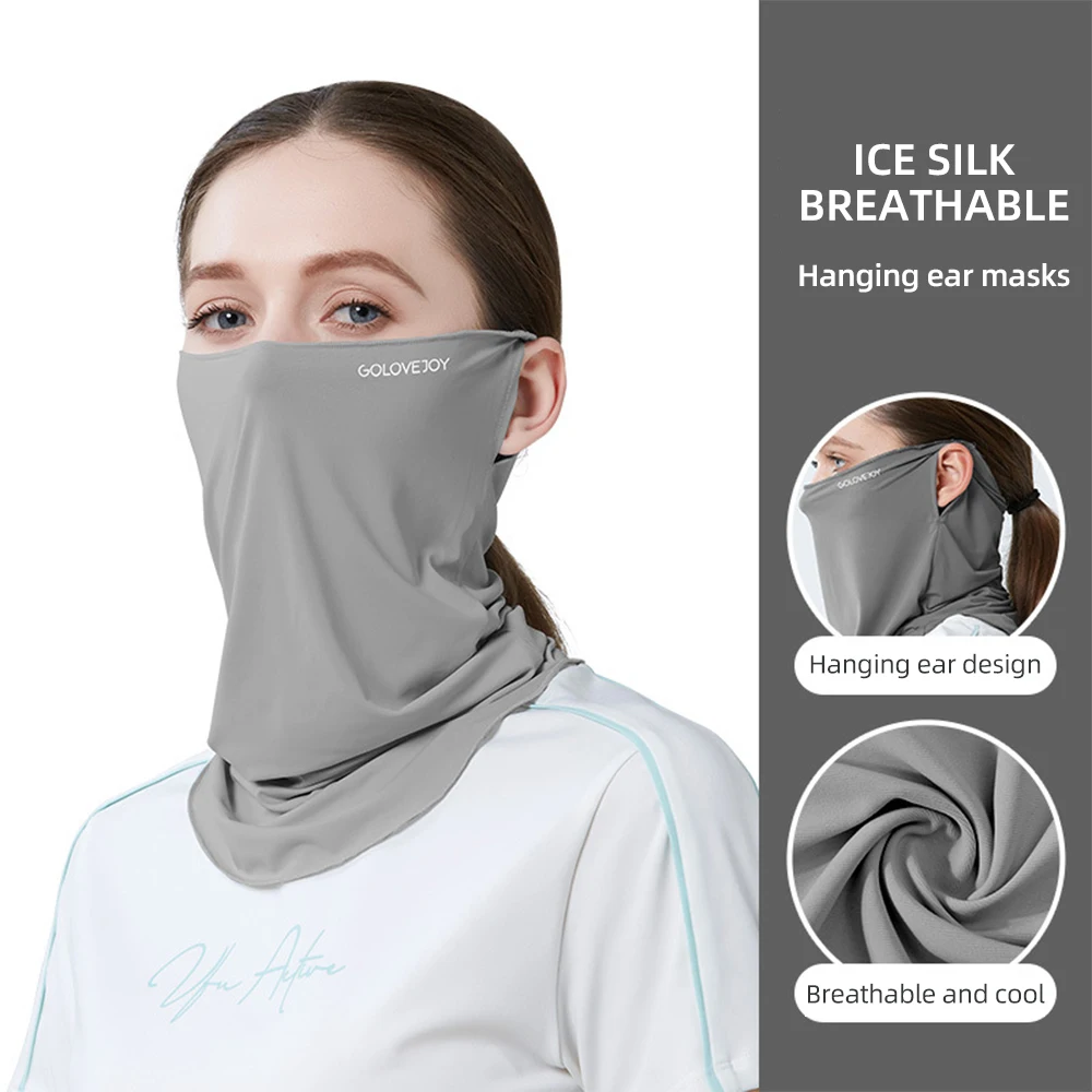 

ICE Silk Balaclava Face Mask Summer UPF50+ Dustproof Breathable UV Protector Motorcycle Cycling Bandana Headgear for Girl Women