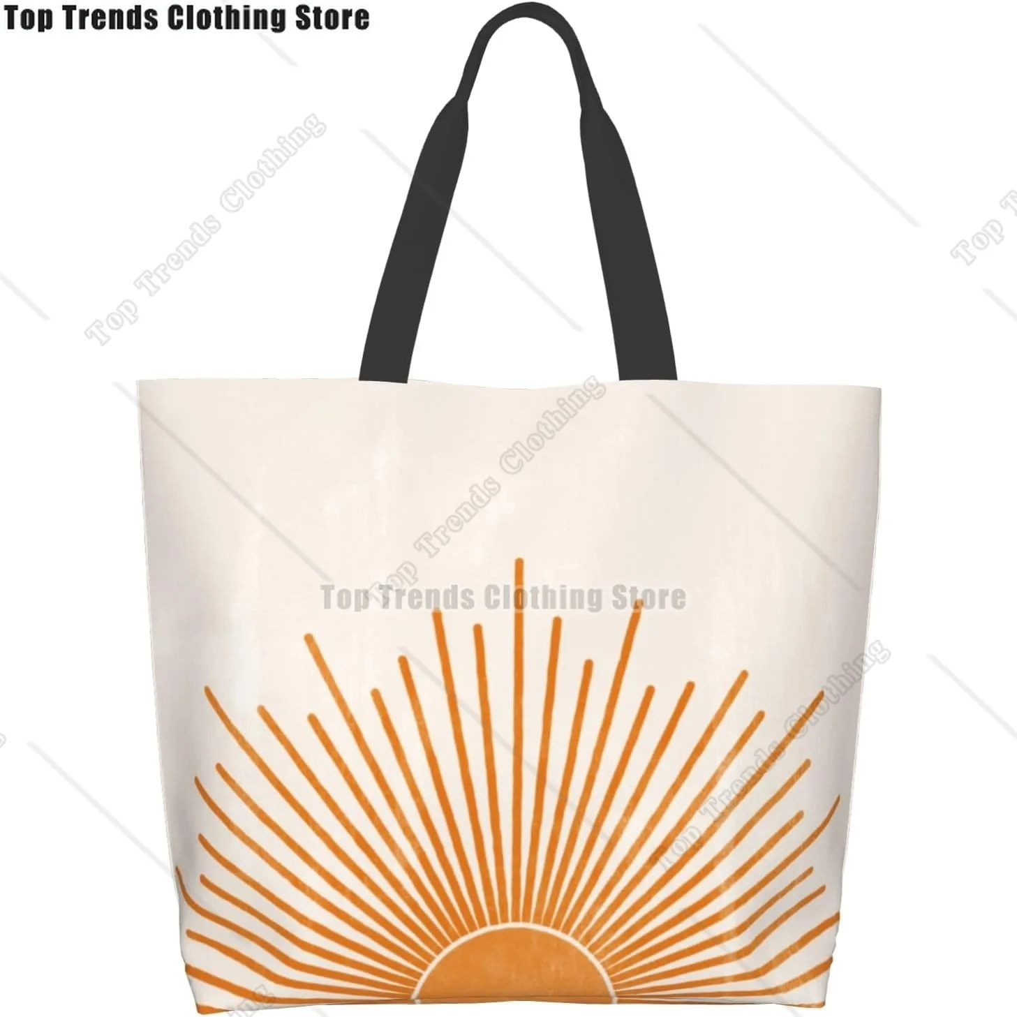 

Boho Sun Sunshine Shoulder Bag Large Reusable Eco-friendly Shopping Bags Portable Storage Handbag