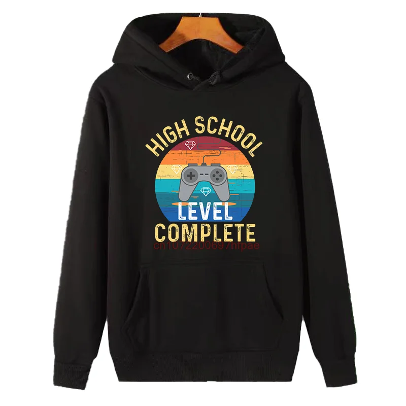 High School Level Complete Fun For Gamers Graphic Hooded Sweatshirts Fashion Winter Thick Sweater Hoodie Men's Sportswear