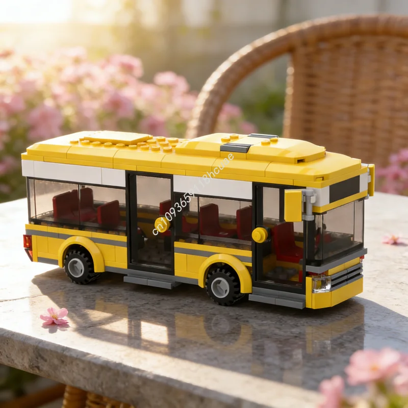 182 Pezzi MOC Modellino di Tetto di Autobus, Modello di Traffico Urbano, Blocchi da Costruzione, Giocattoli Creativi Fai-da-Te, Idea Regalo di Natale, Educativo