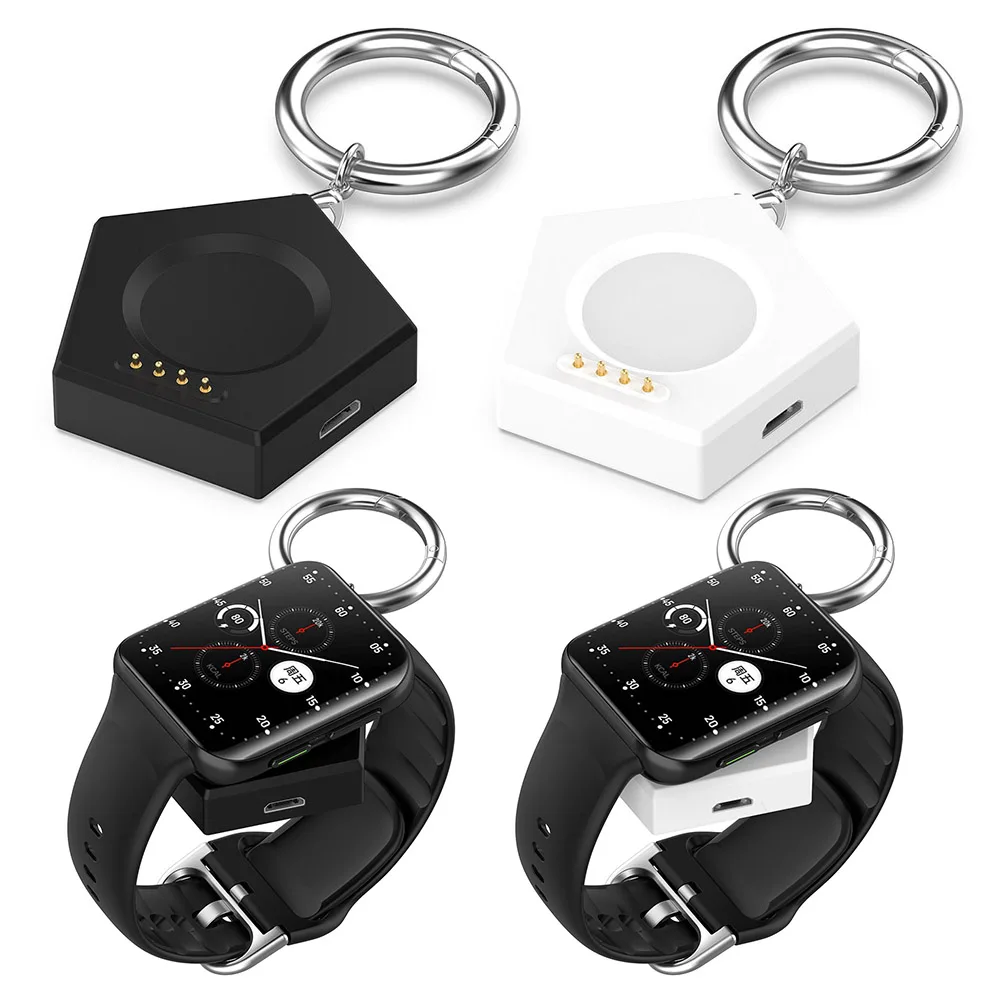 Magnetic Charger Charging Base with Keychain Micro-USB / Type-C Port for Oneplus Watch2 OPPO Watch X/4 Pro/3 Pro/3/2/SE