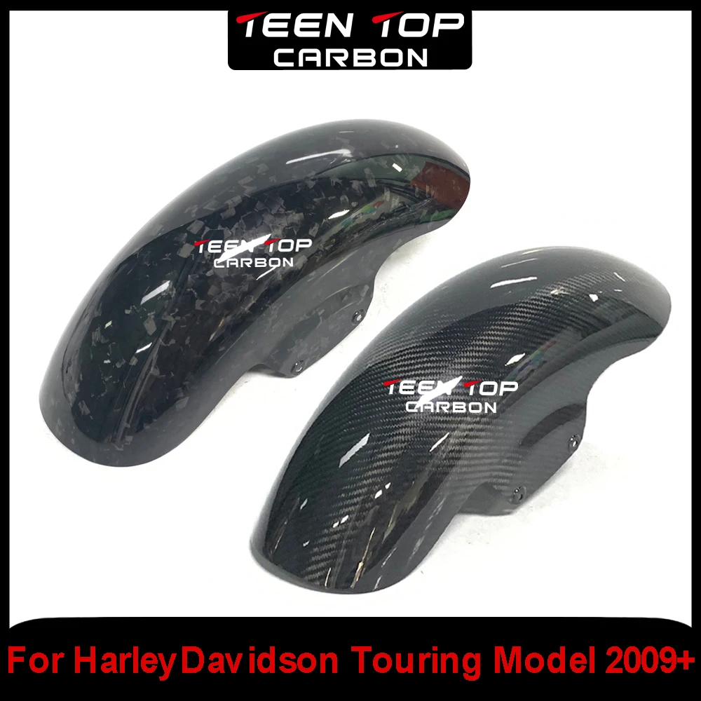 

2009-2023 For Harley Davidson Touring Models Front Mudguard Twill Glossy Real Carbon Fiber Front Fender Motorcycle Parts