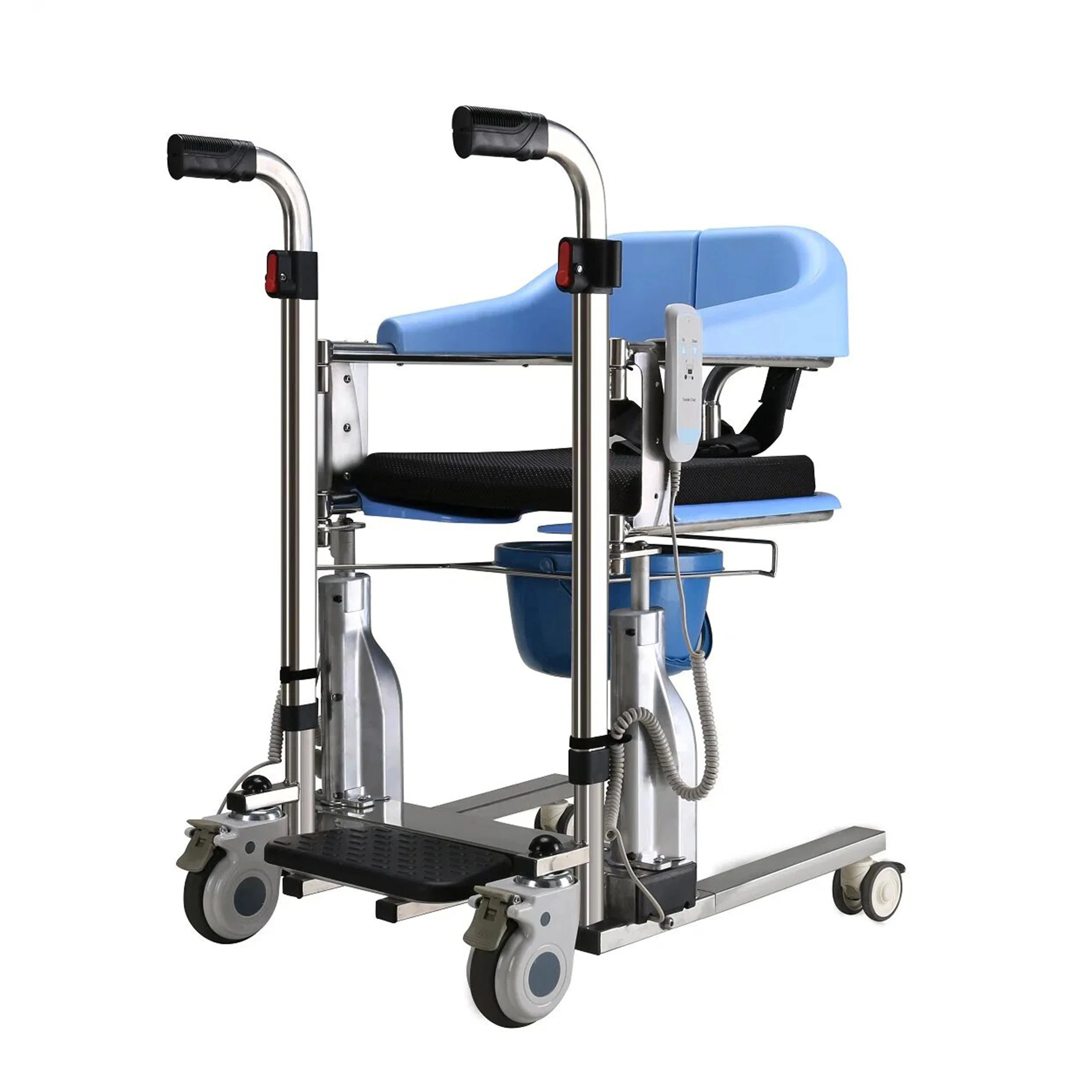 2024 New Patient Lift Transfer Chair Lightweight Medical Equipment Hydraulic Patient Chair Toilet Commode Chair