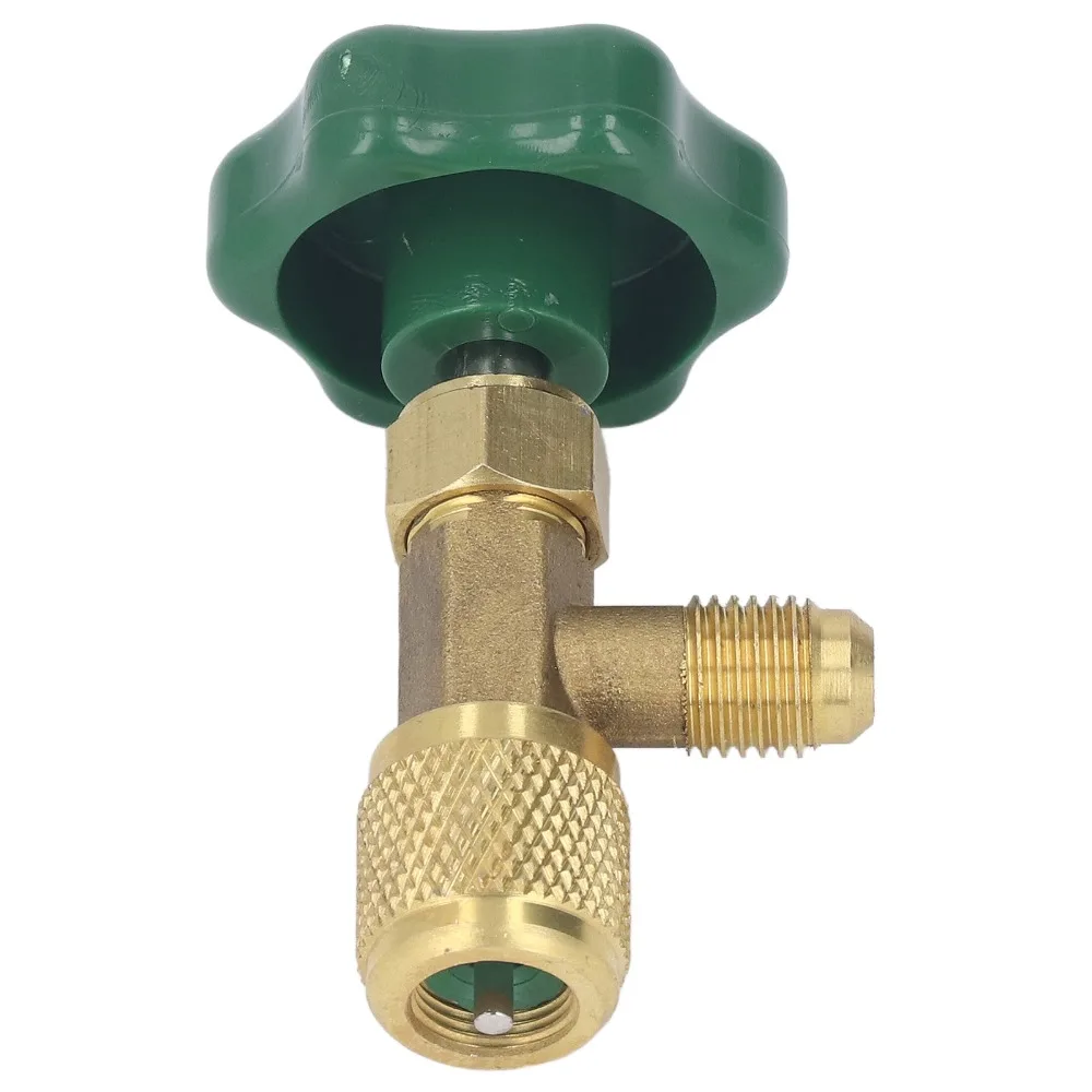 Copper + ABS Refrigerant Tank Valve Green 1/4in SAE Air Conditioning Refrigerant Valve Leak Proof for CT-341
