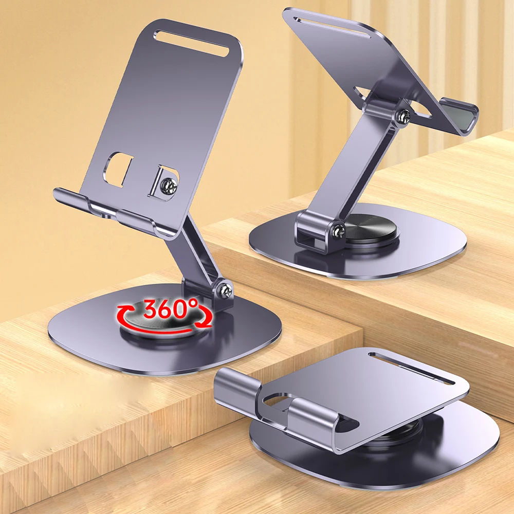 Metal Cellphone Stand 360° Rotation Holder Foldable Mobile Phone Telephone Accessories Bracket for Xiaomi iPhone Samsung