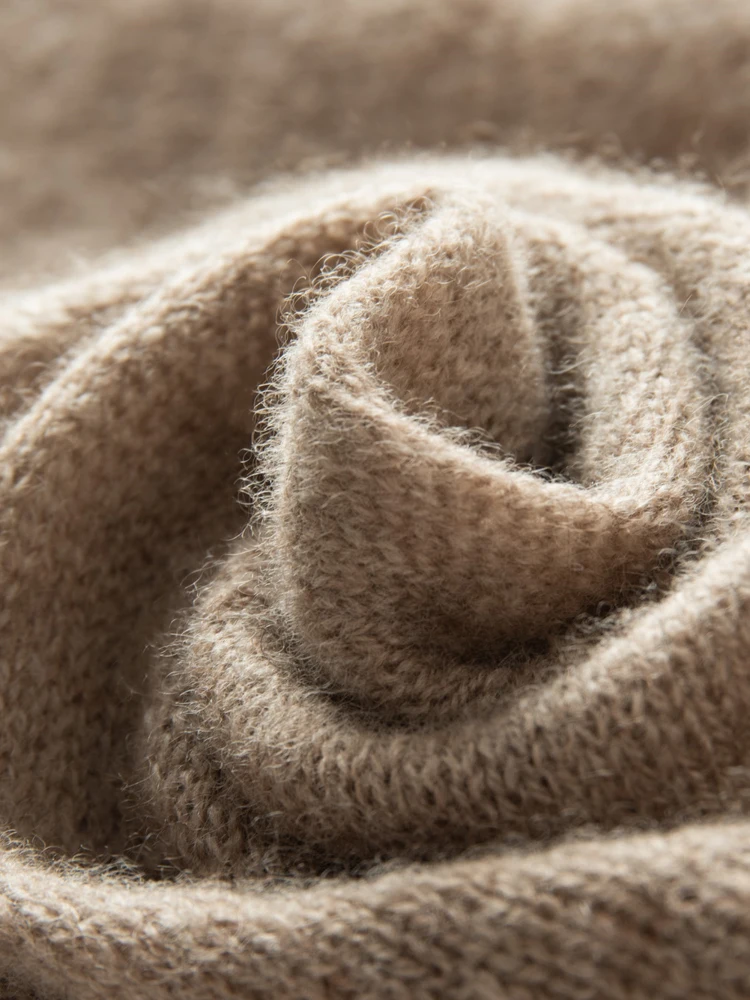 Cachecol de fundo de cashmere feminino, anel de pescoço leve, laço de gola mais quente, acessórios de tricô macio para meninas, 100% cashmere