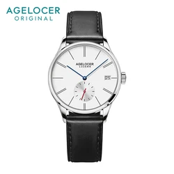 Agelocer Automatic Watch Women Leather Bracelet Ladies Wristwatch Black Waterproof Mechanical Watch Womens Clock Reloj Mujer