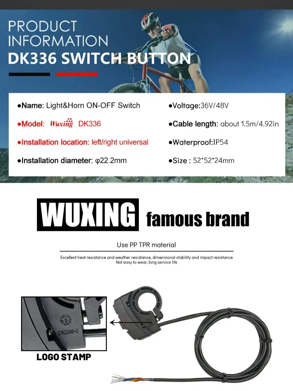 AliExpress 3 in 1 Electric Bike Scooter Switch Headlight Turn Signal Horn Switch 36V / 48V ON/OFF Control Switch Waterproof for E-Bike