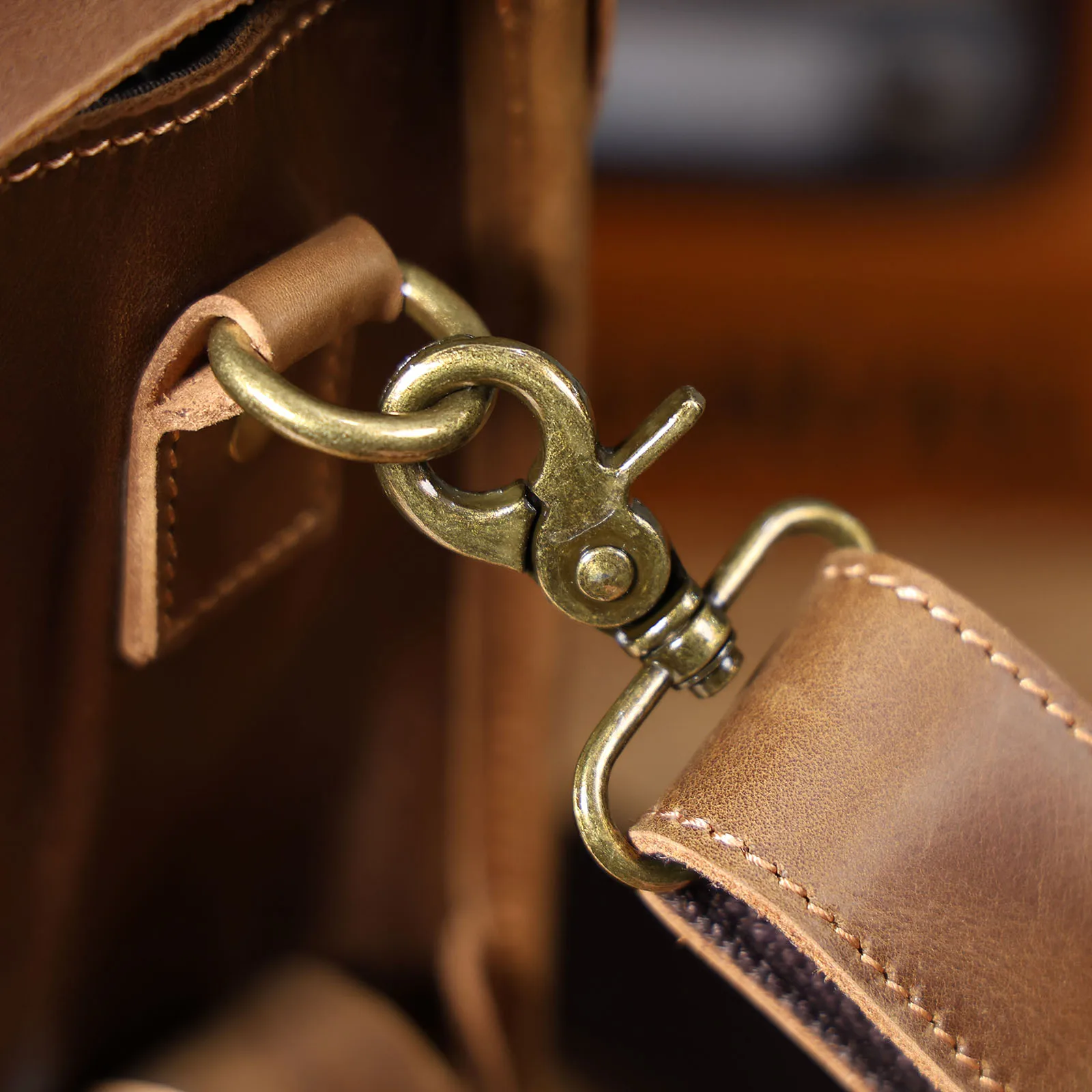 S.WORKER Vintage Echtleder Herren-Aktentasche 16" Laptop-Tasche Crazy Horse Leder Messenger-Handtasche Rindsleder Geschenkidee für Männer – Detail 33
