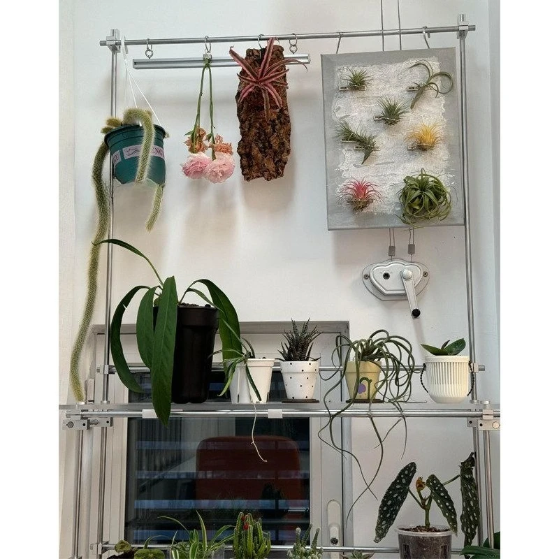 Optical axis acrylic flower rack, medieval rack, metal succulent green plant flower pot rack, cart floor rack