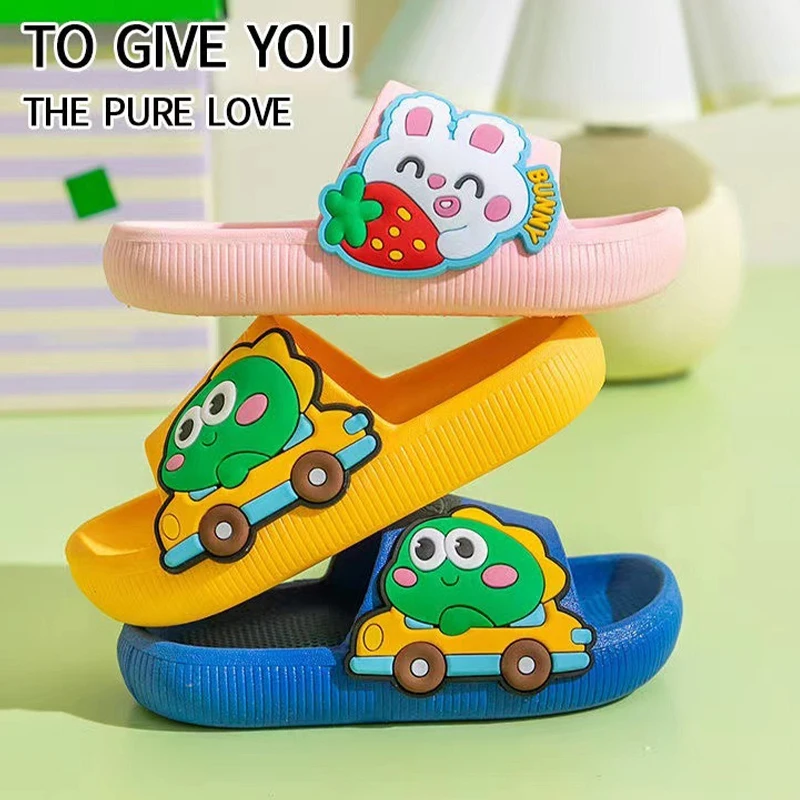 Children Slippers Summer Cute Cartoon Boys Bathroom Slippers Girls Soft Sole Anti Slip Home Slippers 2-8 Years Old Kid  Slippers