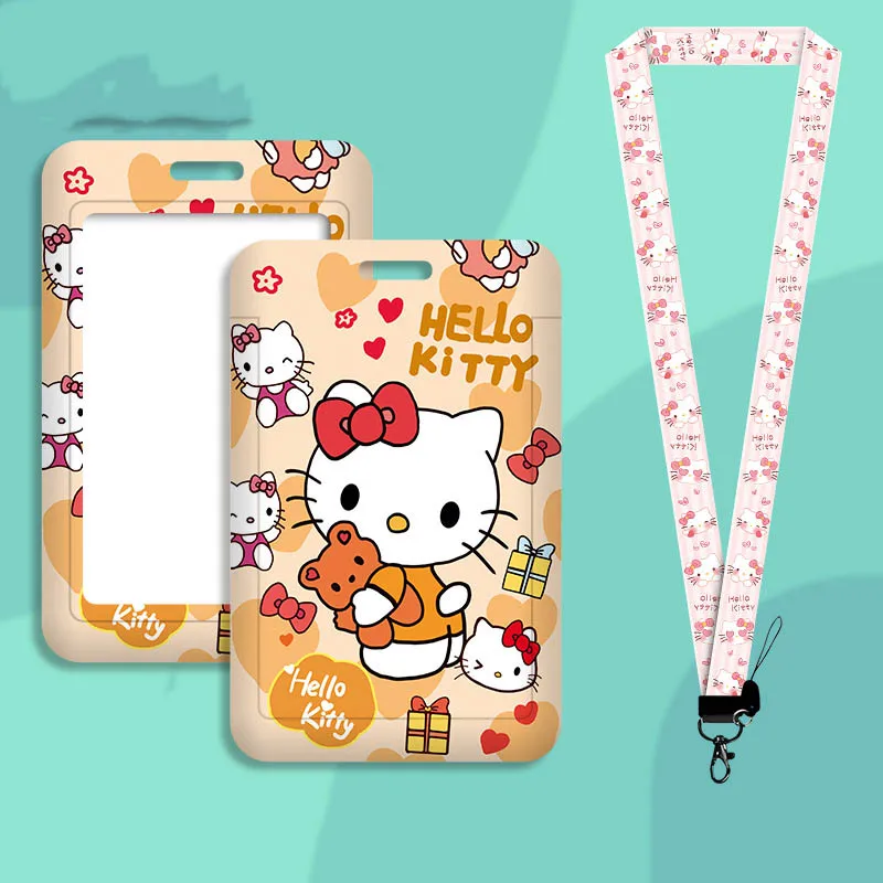

Держатель для карт Hello Kitty Sanrio, милый аниме-мультяшный дизайн, креативный, простой, в различных стилях, для девочек-студенток, для карт контроля доступа, водонепроницаемый.