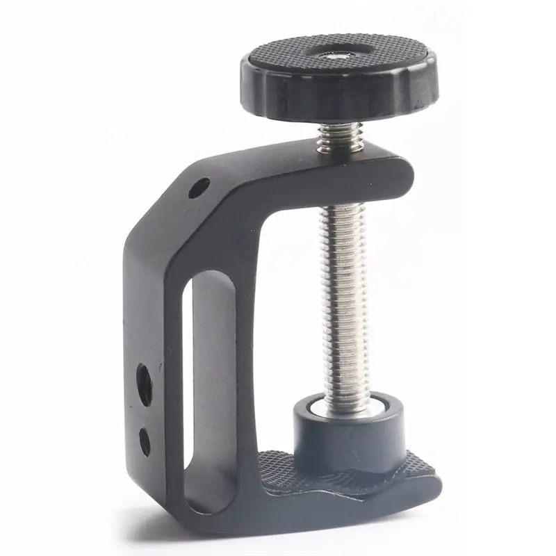 AT63 Universal C-Clamp for Desktop Mount Tables Desk Clamp Aluminum Support Small C Clamp 2 Pack Durable Easy Install Black
