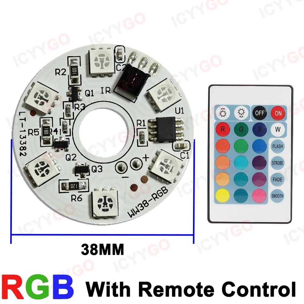 Imagem -04 - Placa de Luz Colorida Rgb 5v Placa de Luz Led de Madeira de Faia Fonte de Luz para Tanque de Peixes Controle Remoto Dezesseis Cores