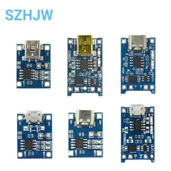 Type-c/Micro/Mini USB 5V1A 18650 Lithium Battery Charger Module Charging Board With Protection Dual Functions Li-ion For TP4056 