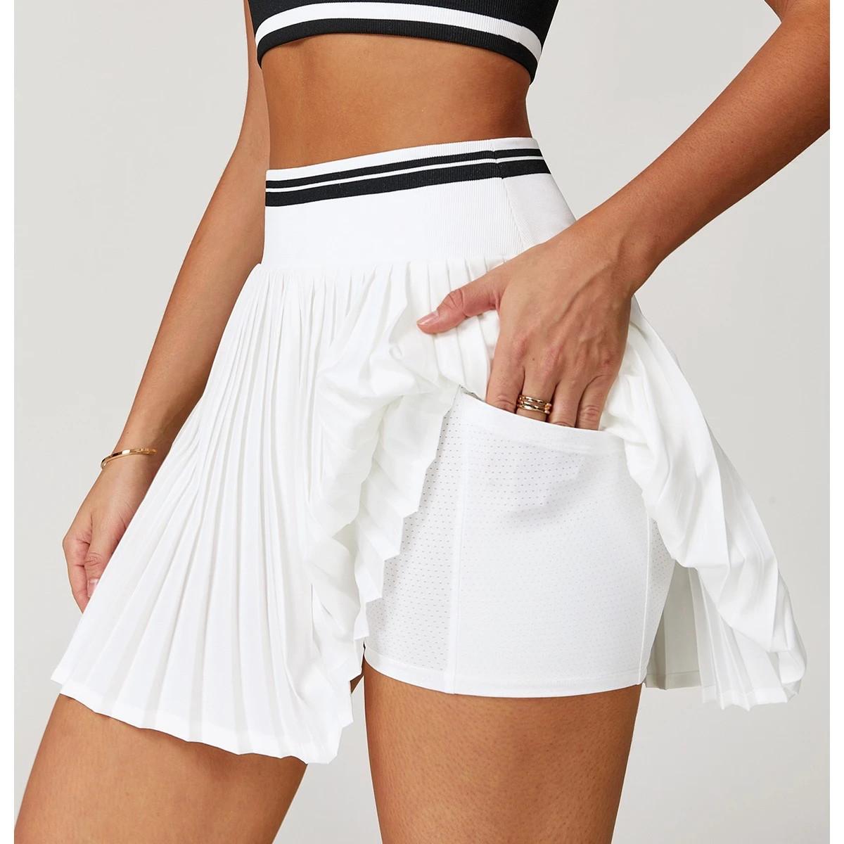 

Pleated Tennis Skirt with Shorts Pocket A-line Athletic Skort Golf Wear Pickleball Running Badminton Workout Clothes Summer 2026