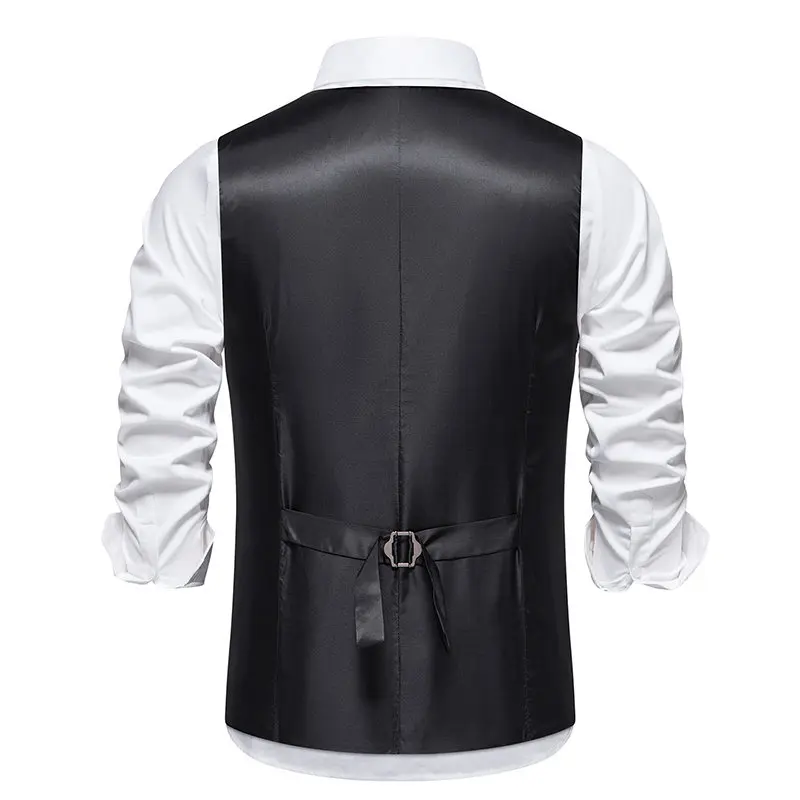 Men‘s Suit Vests Vintage Style Smart Casual Waistcoat Slim Single Breasted Suit Vest Men Sleeveless Formal Wedding Waistcoat Man