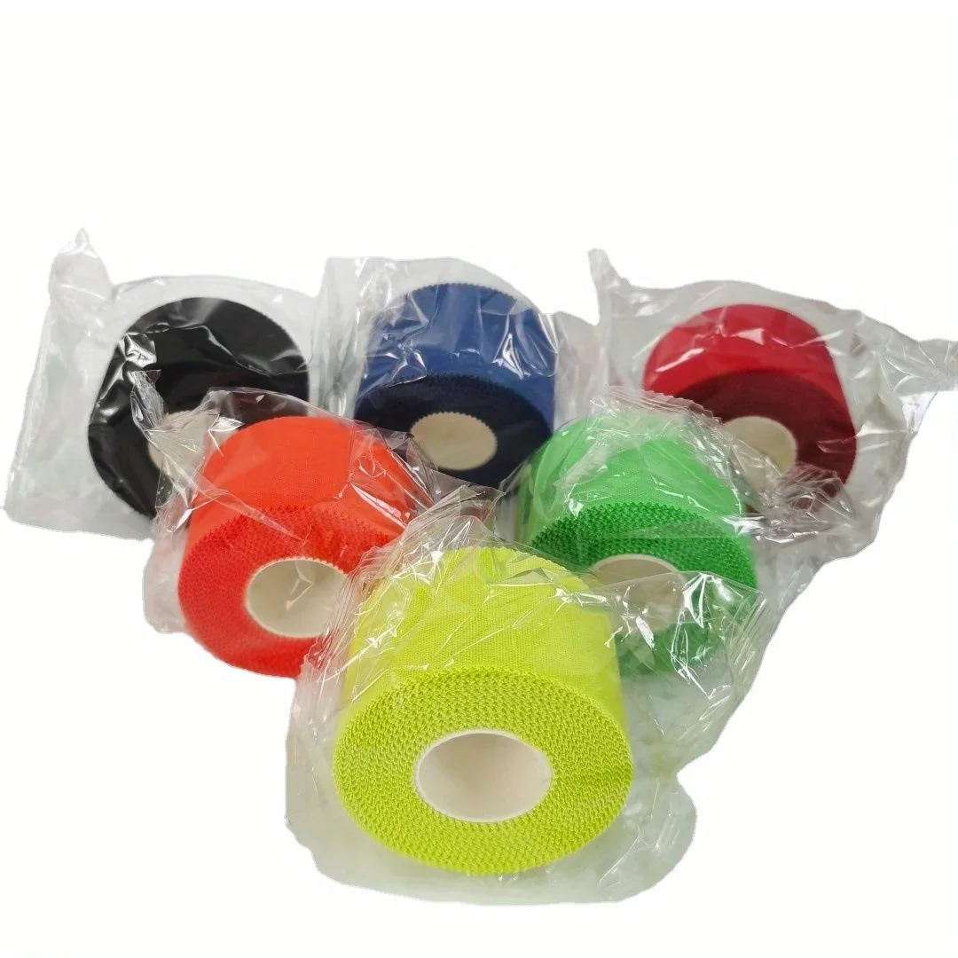 1 Roll Multicolor Cotton Athletic Tape Easy Tear No Sticky Residue Strain Wrap for Knee Wrist Ankle Sprain Injury Medical Suppor