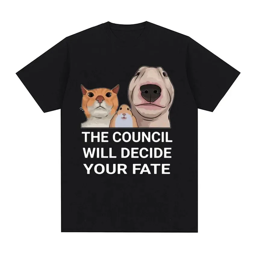 Men's Funny The Council Animal Meme Graphics T-shirts Summer Fashion Clothing T-shirt Unisex 100% Cotton Oversized T Shirt Tops