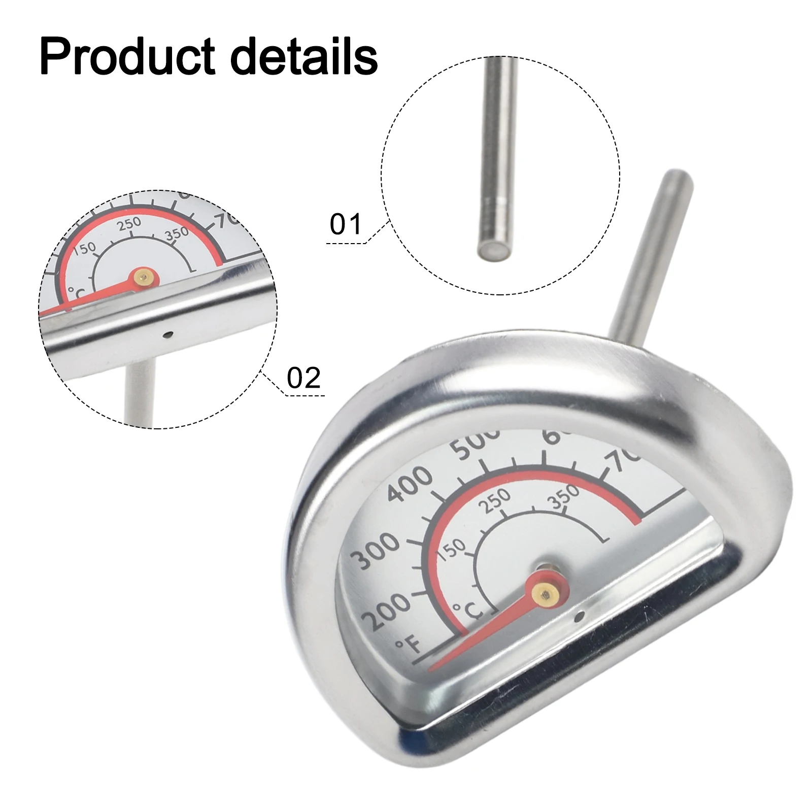 Cooking Temperatures Stainless Steel Thermometer Bimetallic Thermometer For Cooking Tools Analyzer Excellent Heat Conductivity
