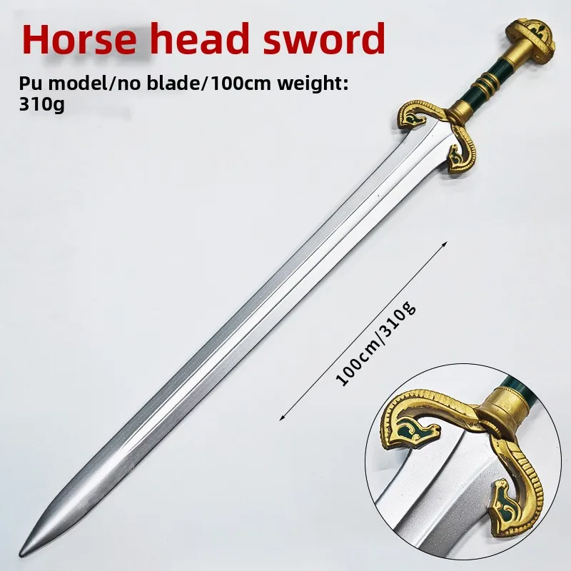 100cm/33.37in Horsehead Sword Katana PU Weapons Game Peripherals Model Cosplay Props Practice Party Ornaments Toy Boyfriend Gift