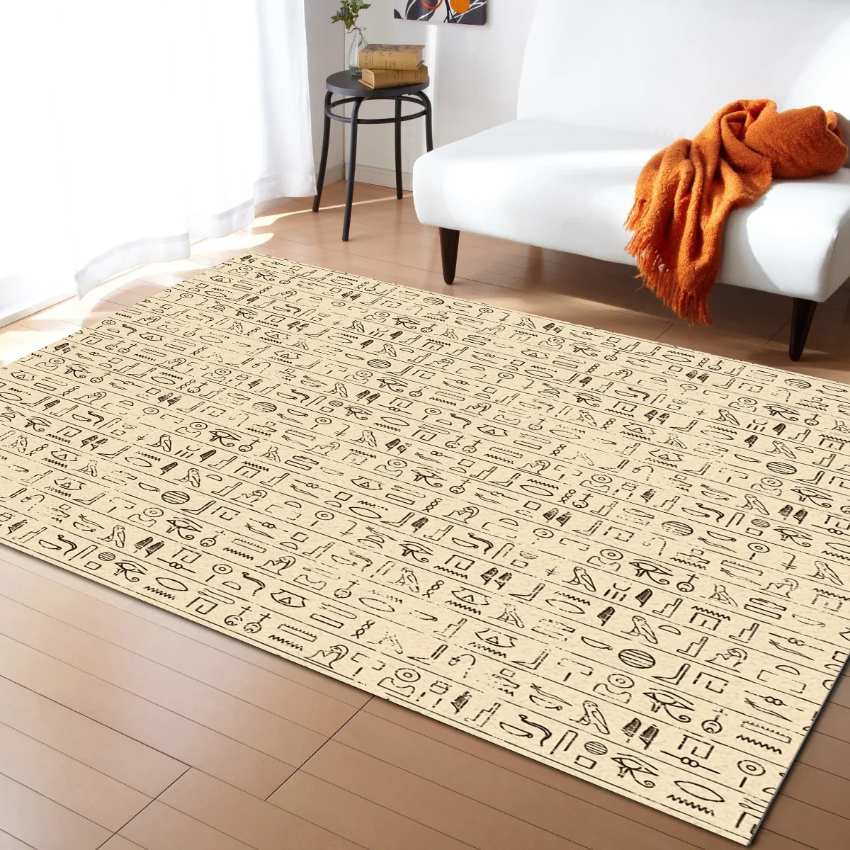 

Ancient Egyptian Pictorial Text Wallpaper Living Room Floor Mat Children's Room Bedroom Bedside Carpet Kitchen Door Mat