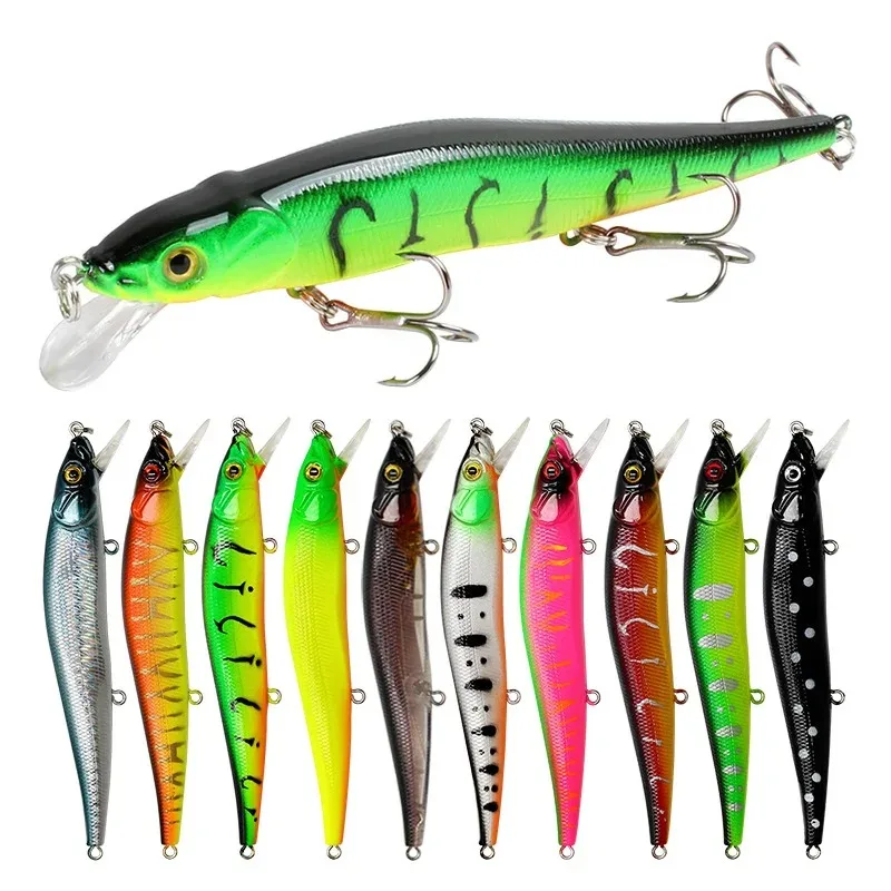 Angel köder 11,5 cm/14g Elritze Kurbel köder Wobbler 3d Augen Barsch künstlicher Köder Hecht Karpfen Köder Schwimm köder Angeln Pesca