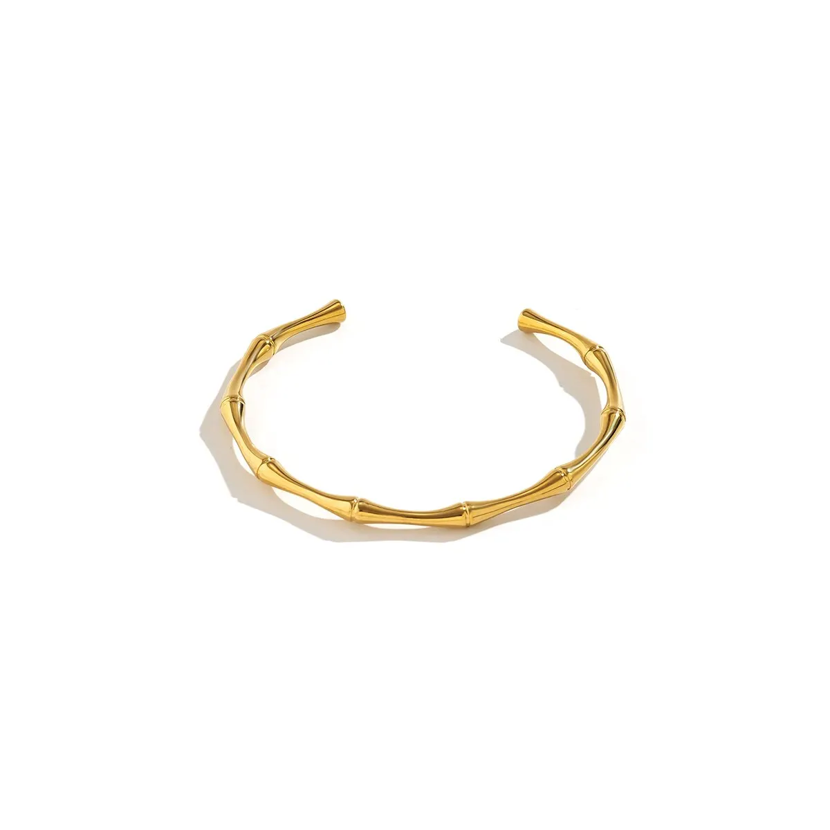 Punk Gold Color Bamboo Joint Open Cuff Bangles 2023 Trend Bracelet for Women Men Classic Charm Bracelet Couple Hand Jewelry Gift image 5