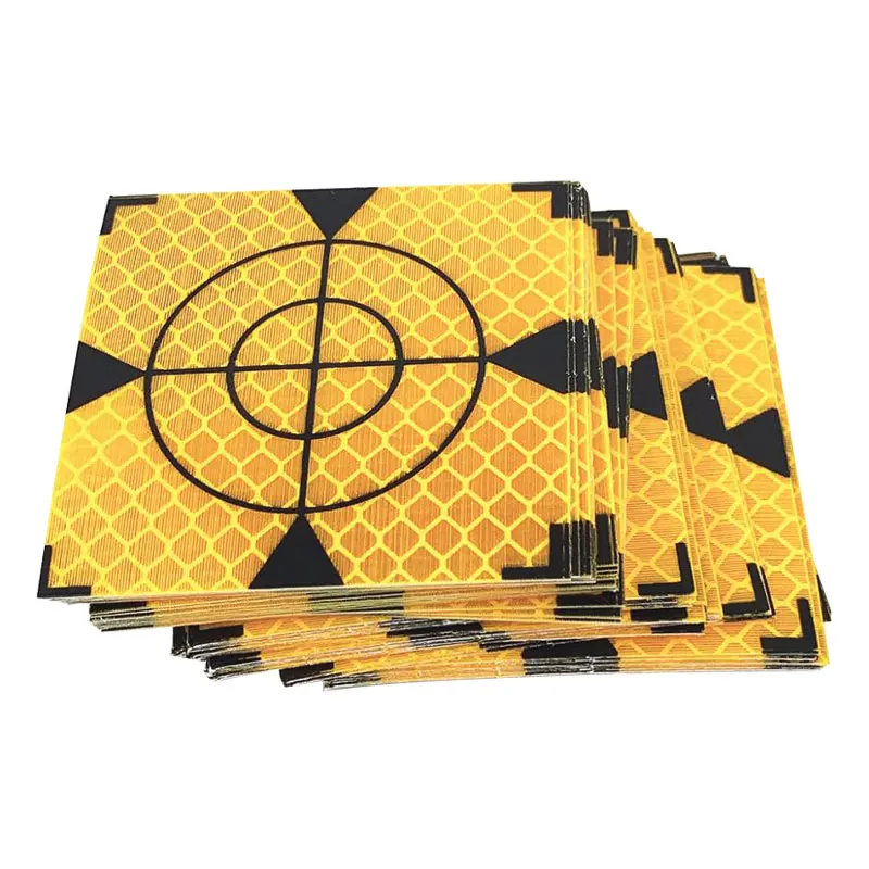 Foglio riflettente giallo 100x100mm per stazione totale rilievo geografia foglio triangolare adesivo nastro riflettente 10cm * 10cm