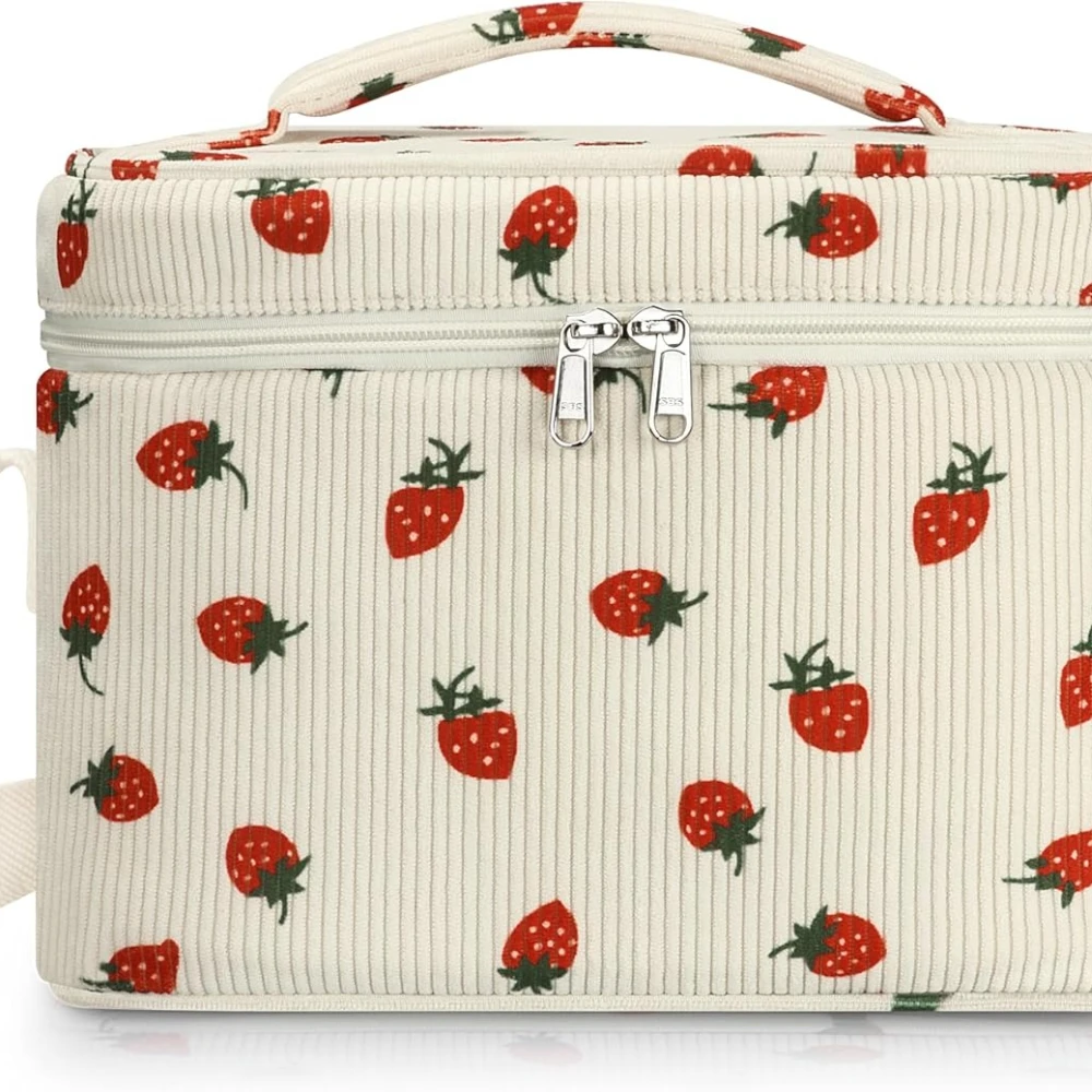 

Cute Corduroy Reusable Lunch Box for Adult, Leakproof Cooler Bag for Work Office Travel Picnic, Lunch Tote Bag