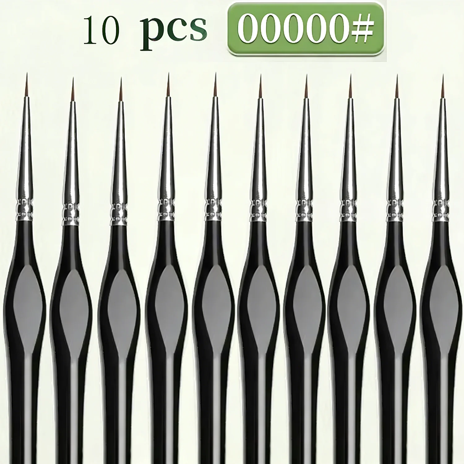 Professionele 00000 fijne penseelset voor acryl, modellen, miniatuurdetails, nylon haar, dunne extra fijne penselen