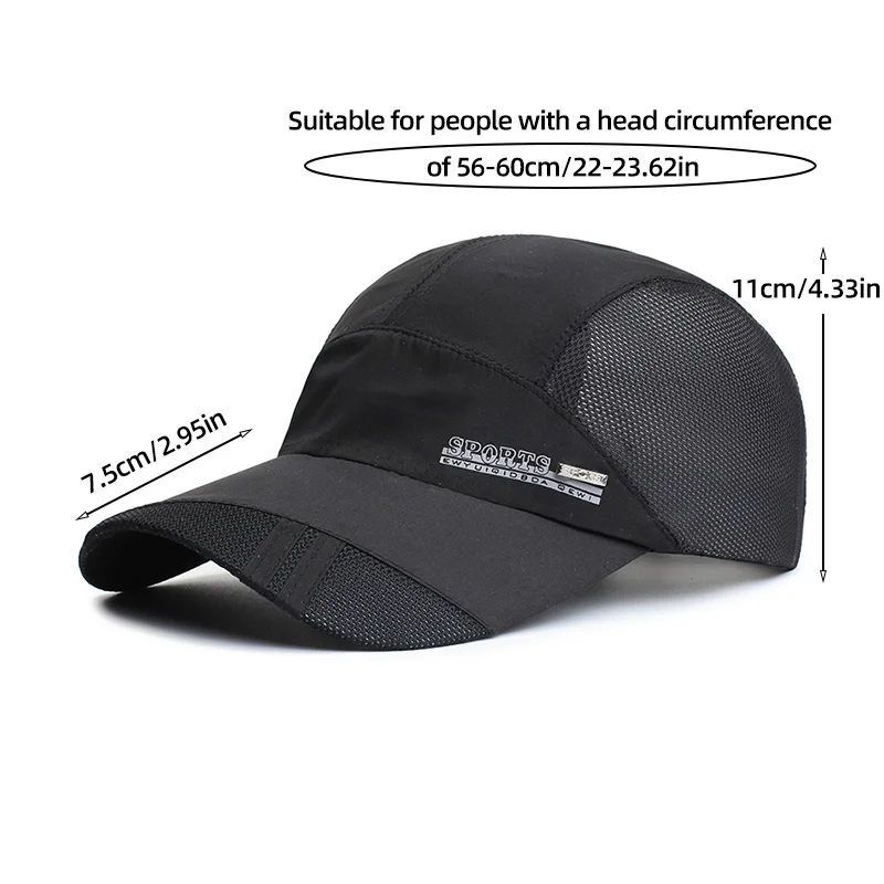 Adjustable Quick Dry Hat Running Caps Breathable Baseball Summer Mesh Cap Visor Sports Cool Fashion Hot Outdoor Unisex Men Women image 3