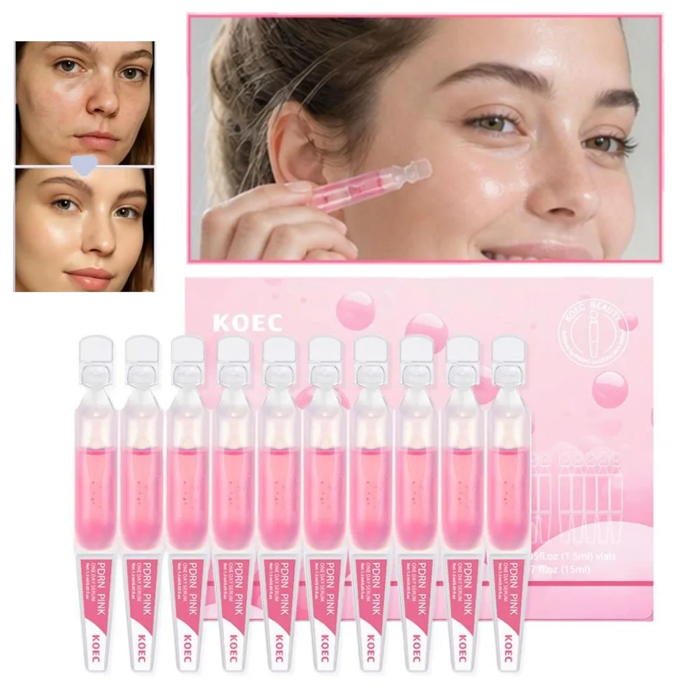 PDRN PINK Brightens Repairs Ampoule Serum,10pcs/Box ONE DAY SERUM Lift Firming Smoothing Skin Deep Hydrating Rejuvenation Serum