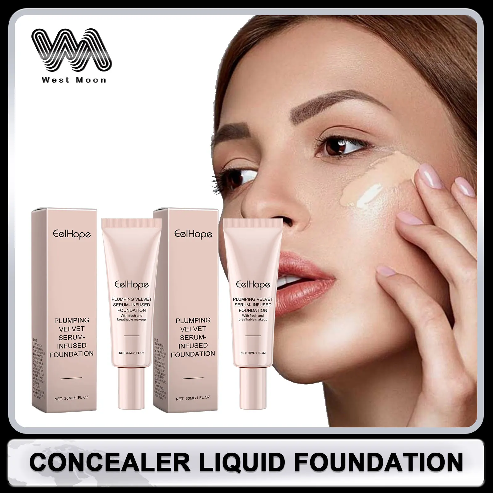 Concealer Liquid Foundation Full Coverage Face Cover Flaw Scars Acne Long Lasting Waterproof Oil-Control Brighten Base Cosmetics