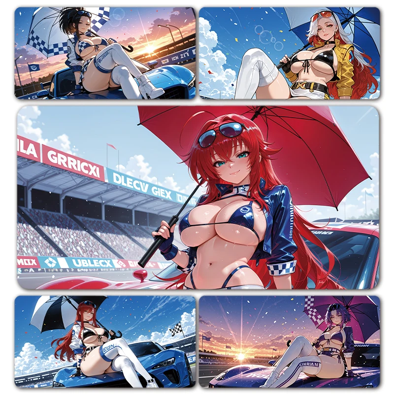 Racing Queen Bikini Honkai ZZZ Sexy Girls Japanese Anime Race Grid Girls Mouse Pad  Locking Edge Mouse Mat Desk Mat