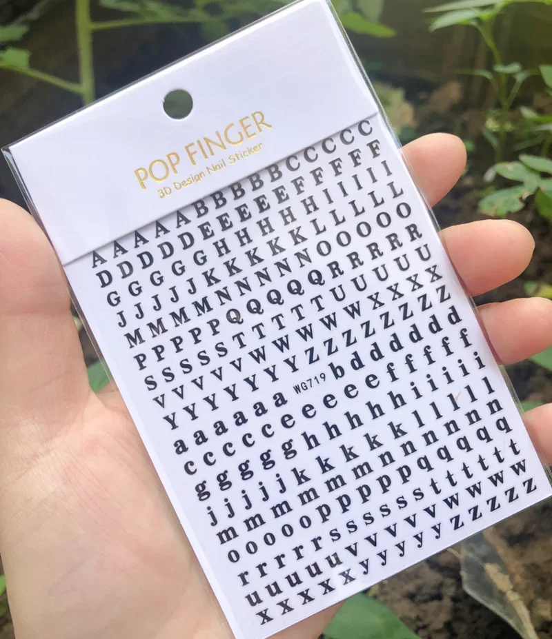 26 الإنجليزية الأبجدية مسمار الفن ملصقات مسمار الفن ملصق لاصق لامع كلمة صغيرة إلكتروني مسمار الوشم ملصقات Decal ثلاثية الأبعاد ذاتية اللصق