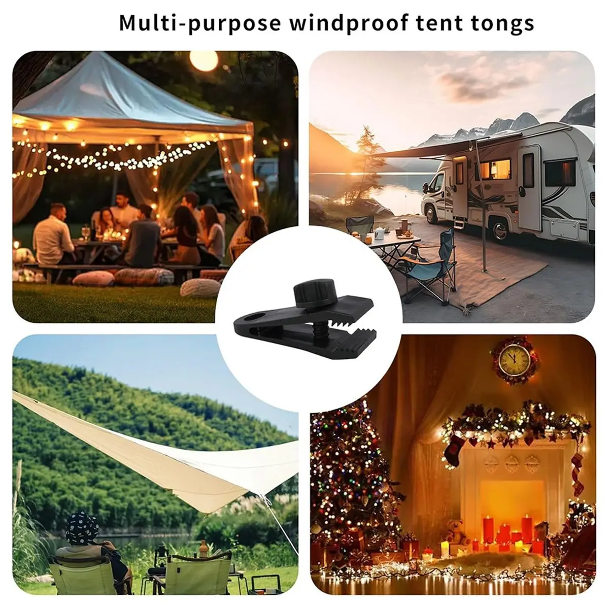 828 Mega Sale 50 Pcs Heavy Duty Tarpaulin Clips, 8 cm Waterproof Tent Clips for Outdoor Camping, Caravan, Garden Shade