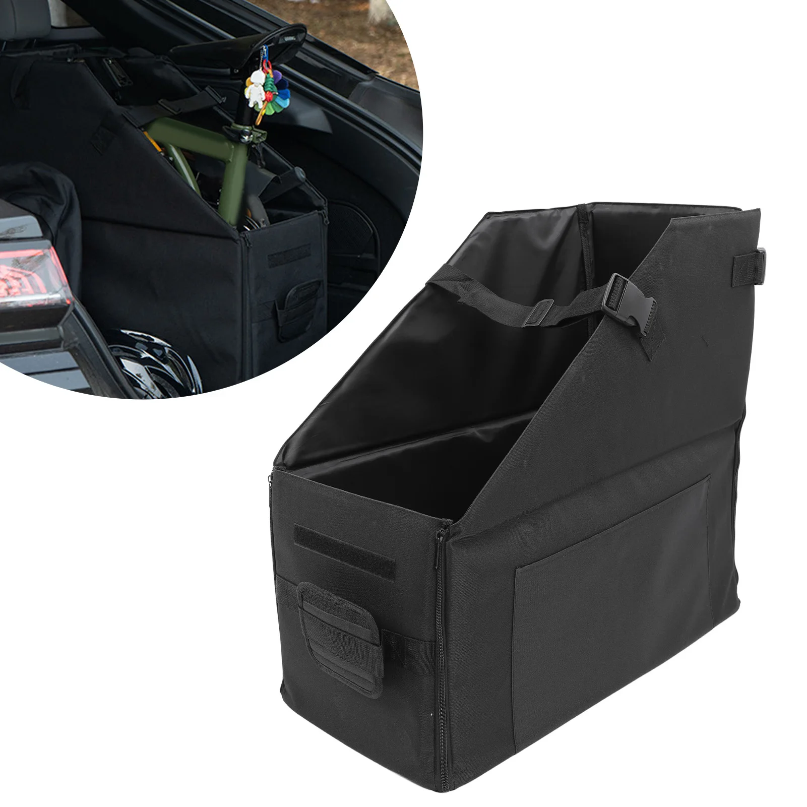 

Folding Bike Carry Case with Dust Cover Oxford Fabric Bike Travel Bag Storage Box for Brompton for Dahon