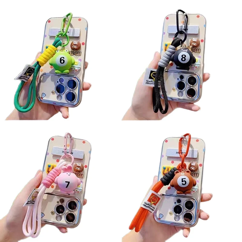 

New Lucky 8 Ball Keychain Fashionable Phone Case Pendant Billiards Ball Keyring Creative Cartoon Key Chain Charm Bag Pendants