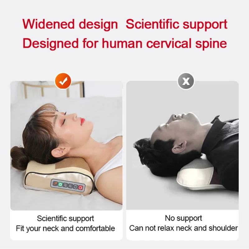 Cervical spine massager head and neck massager Home car heated lumbar waist full body massage pillow