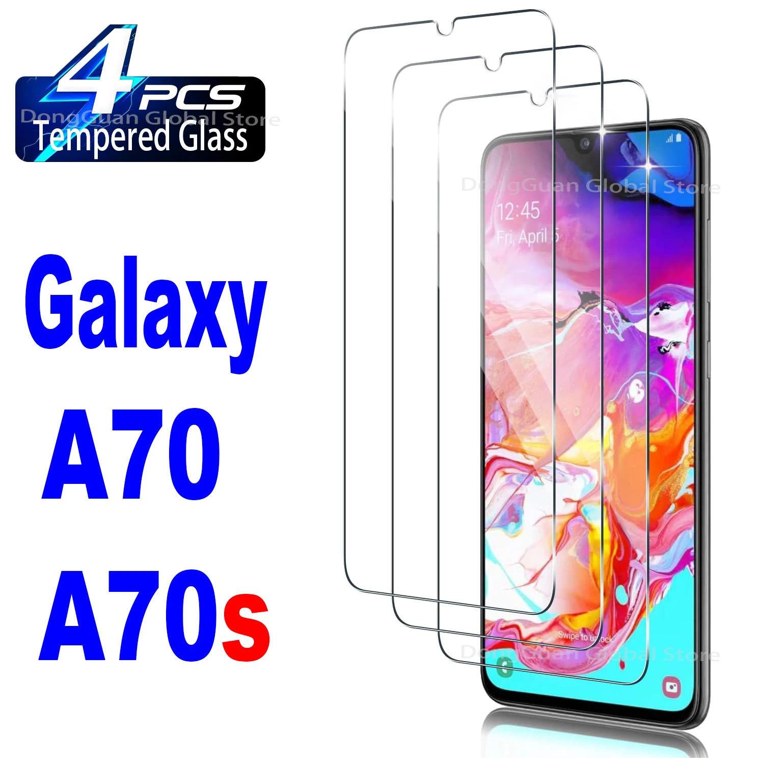 Für Samsung Galaxy A70 A70s Displayschutzfolie aus gehärtetem Glas