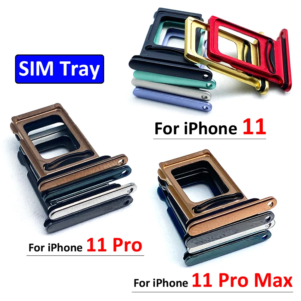 10Pcs/Lot, For iPhone 11 Pro Max Micro Nano SIM Card Holder Tray Slot Holder Adapter Socket