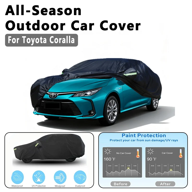 

Car Cover for Toyota Coralla - Outdoor Full Protection, Waterproof Dustproof Heat-Resistant, All-Season Use Exterior Accessories