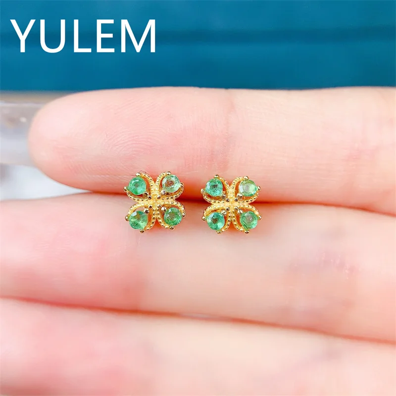 

2 мм натуральный изумруд, серебро 925 пробы, изумрудные сверкающие серьги для женщин, свадебные украшения