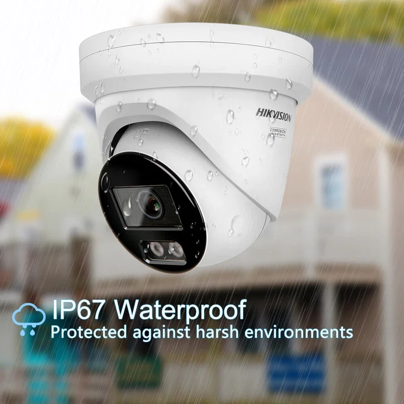 Original Hikvision 4K 8MP POE DS-2CD2387G2H-LIU Smart Hybrid Light with ColorVu Acusense Built-in Turret IP Camera IP67 ColorVu