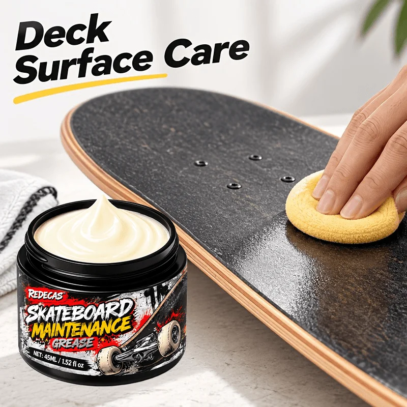 Wood Polish Cream, Furniture Cabinet Restorer, Water Repellent Fill Scratches, Enhance Shine, for Skateboard Longboard Care