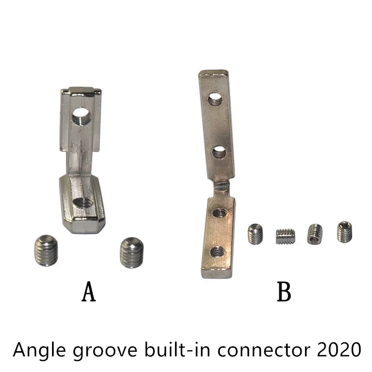 Enlace CNC T slot L tipo 90 grados 2020 perfil de aluminio dentro del soporte del conector de esquina con tornillos M4 o M5