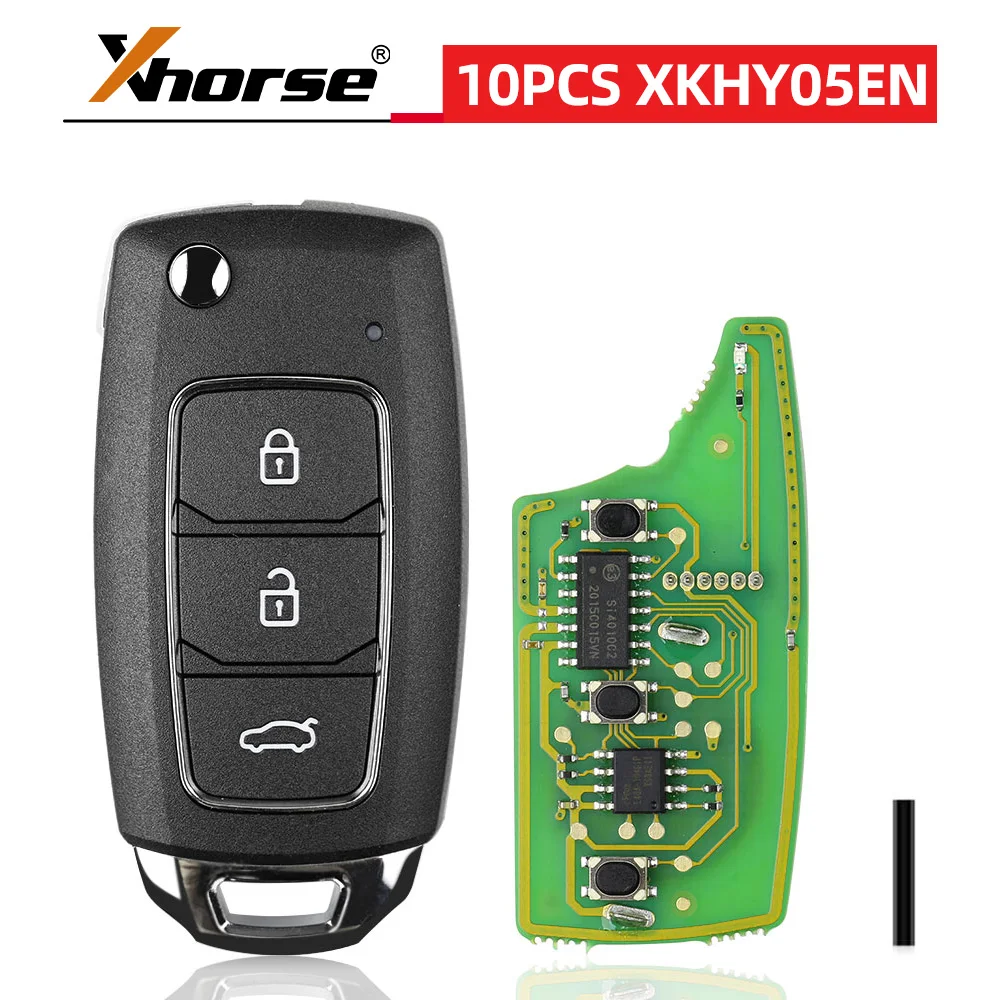 

10pcs/lot XHORSE XKHY05EN for Hyundai Style Wired Remote Key Fob 3 Button for VVDI2 VVDI Key Tool