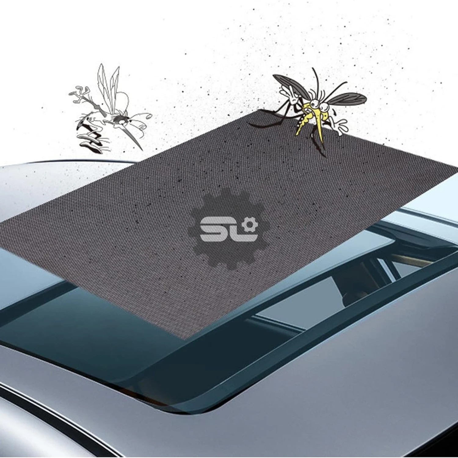 Car sunroof visor Sunroof net Quick installation of magnetic net UV protection cover for car parking travel overnight camping