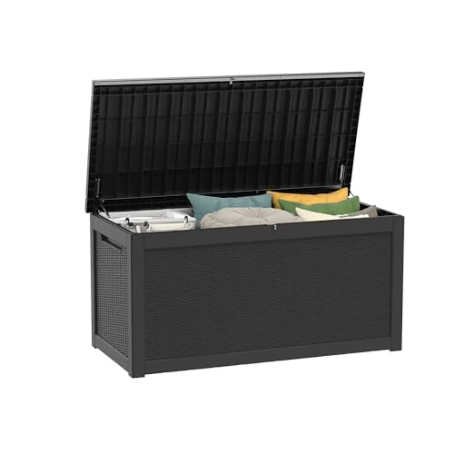 

Outdoor Storage Box Waterproof Resin, Pool Accessories Supplies UV-Resistant Lockable Package Delivery Bin for Garden Tools, La